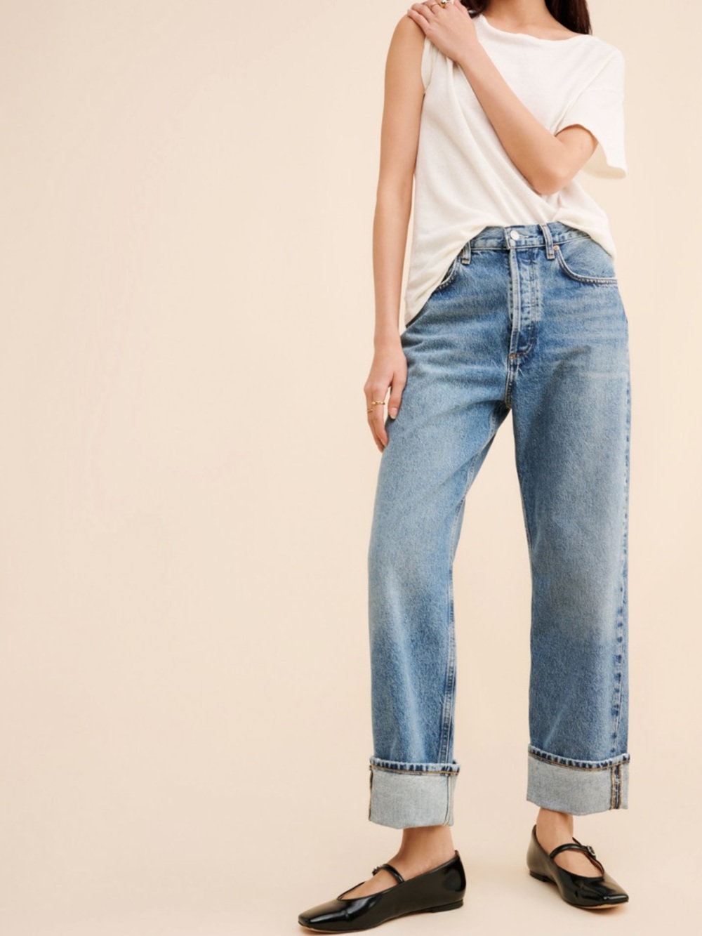 Fran Low Slung Straight Jeans | DENIM MEDIUM BLUE | 27
